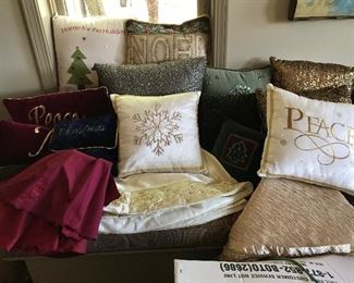 Pillows of and tree skirts of all kinds