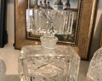 Love these perfume bottles, especially this rectangular cut glass bottle