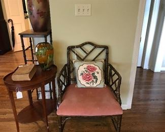 Wonderful bamboo metal chair ad plant stand