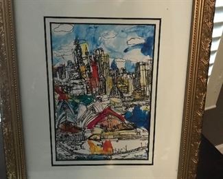 Original pen and wondercolor - artist information Pin Lian Yeak