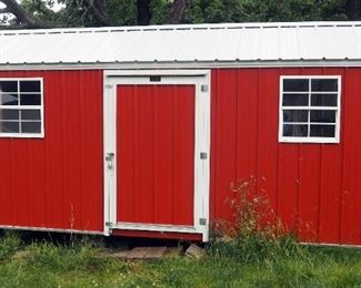 Metal Sided Insulated Garden Shed, 8.5' Tall x 18' Wide X 8' Deep