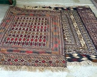 Hand Woven Afghani Area Rugs QTY 3, 4' x 8'