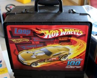 Hot Wheels Die Cast Car Collection, Including Rolling Carrying Case Approx 78 Cars