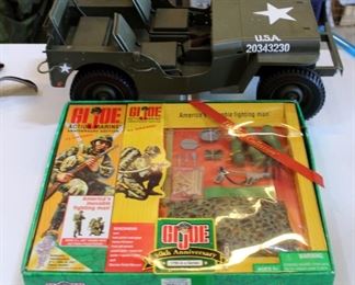 Toy Army Jeep, And GI Joe 40TH Anniversary Action Figure With Accessories