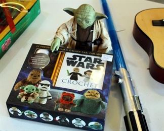 Star Wars Crochet Kit, Battery Powered Yoda, Lightsaber, And Fleece Throw