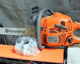Husqvarna Gas Powered Chain Saw Model 450 With 18" Bar, 2-Cycle Engine Oil, Bar/Chain Lubricant, & XP-Protect Chaps
