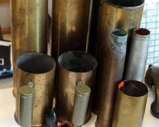 Brass Mortar Shell Collectibles Qty 9, And More