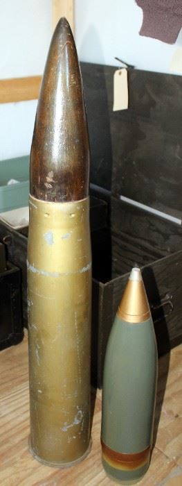Decorative Artillery Shells Qty 2, 36" And 19"