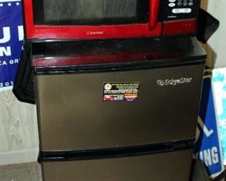 Edge Star Compact Refrigerator/Freezer Model CRF321SS, 33.25" x 18.75" x 19.5", And Emerson 1350 Watt Microwave Model MW899RD