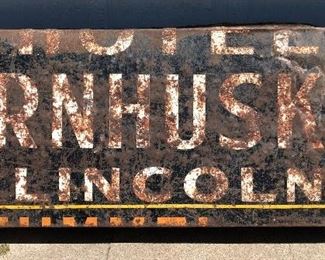 Antique Sign from Cornhusker Hotel in Lincoln. Advertises Blackstone Hotel Omaha I’m inside.