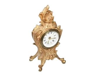 17. Louis XV Style Gilt Metal Miniature Clock