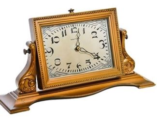 26. Waltham Wood Framed Deco Dresser Clock