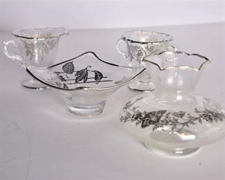 55. Silver Overlay Glass Vases