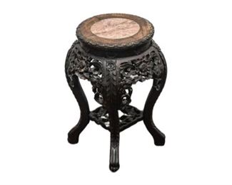 91. Carved Chinese Teak Wood Pedestal