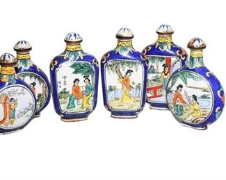103. Six 6 Chinese Porcelain Snuff Bottles