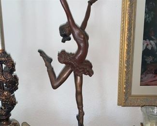 A. Fayral Ballerina Bronze Sculpture 15.5" w/ Marble Base