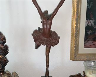 A Fayral Ballerina Bronze Sculpture 15.5" w/ Marble Base