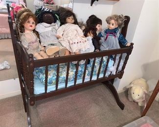 Vintage Swinging Doll Bed / Crib / Cradle