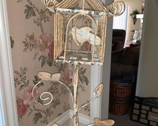 Iron Bird House on Stand