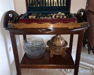 Beverage Cart on Wheels with Drop Sides