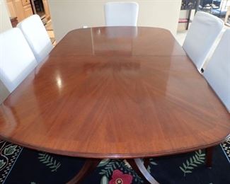 DINING TABLE WITH 6 - CHAIRS AND 2 LEAVES TO MAKE THIS A GREAT FAMILY TABLE