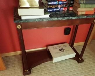 CHERRY SOFA TABLE WITH MARBLE TOP