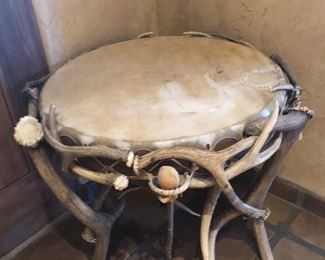 Staghorn drum table.