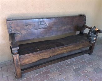 Solid and oh so comfortable mesquite bench.