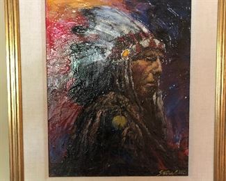 oil on metal Chief's portrait by Stephen Mark Voita.