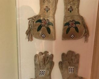 Plains Indian beaded gloves