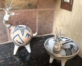 Whimsical Acoma animal pots.