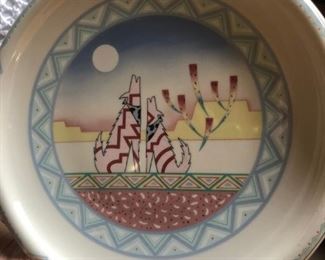 Howling Coyotes dinner plate, part of set.
