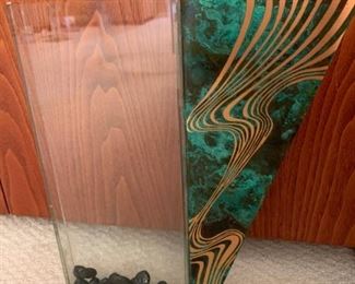 Glass & Bronze Patina Art Vase by Lee & Lynn Davis!