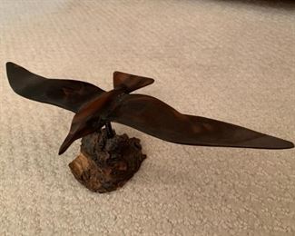 Noveltex Made in Philippines Wood Carved Seagull!