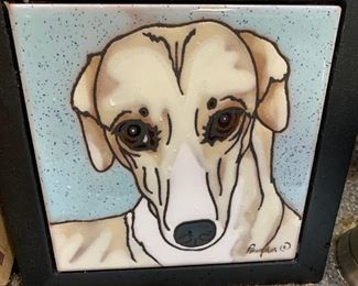 Painted Greyhound Tile by Pumpkin Tiles Albuquerque, NM!