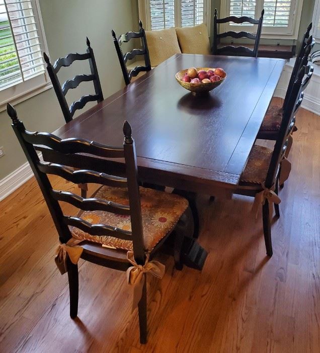 Dining Room Extension Table with 8 chairs and pads.  Table is 40" x 78", plus two 14" extensions.