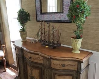 Hand painted side board/ cabinet
