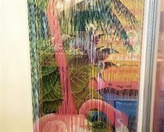 Flamingo beaded doorway
