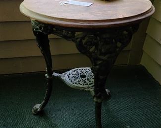 Iron table with wood top $350