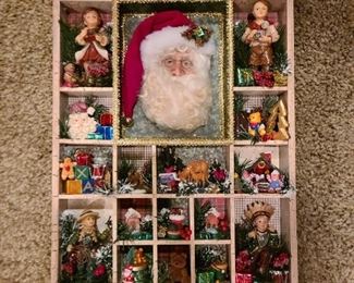 Lynibelle Santas collection by Lyn Summers. "Box of Happy" $125