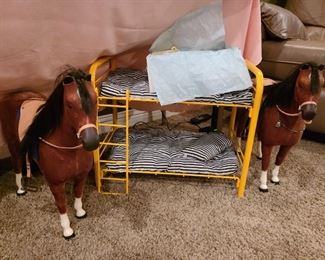 American girl doll horses and bunk bed