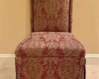 Item 11: Skirted Paisley Parsons chair with nail head trim - 20"l x 18.5"w x 41.5"h: $145