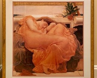 Item 1: "Flaming June" print by Frederic Leighton - 34" x 35": $225