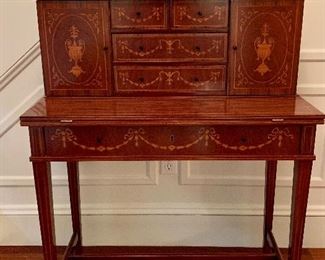 Item 19: Ladies Federal-Style desk with intricate inlay- 32.5"l x 25"w x 42.5"h: $625