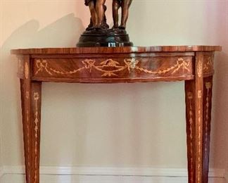 Item 29: Federal Style console table with prodigious inlays - 35.5"l x 18"w x 30"h: $575