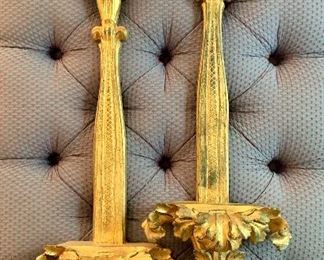 Item 30: Gold gilt shelves - 9" x 31.5": $75/pair