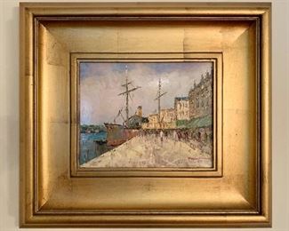 Item 26: Port Scene 1, signed M. Morgan - 19" x 17": $195