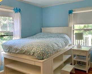 Item 51: Pottery Barn Teen full size bed with built-in desk, storage, and step stool (mattress not included): $650