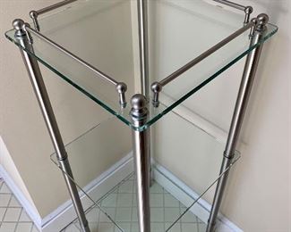 Item 73: Three tier shelf - 14.25"l x 14.25"w x 33.5"h: $60