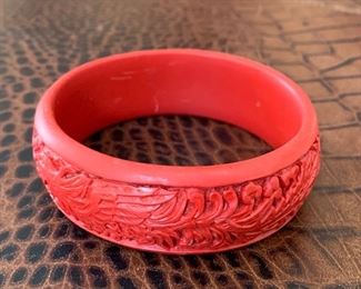 Item 77: Cinnabar bracelet: $15